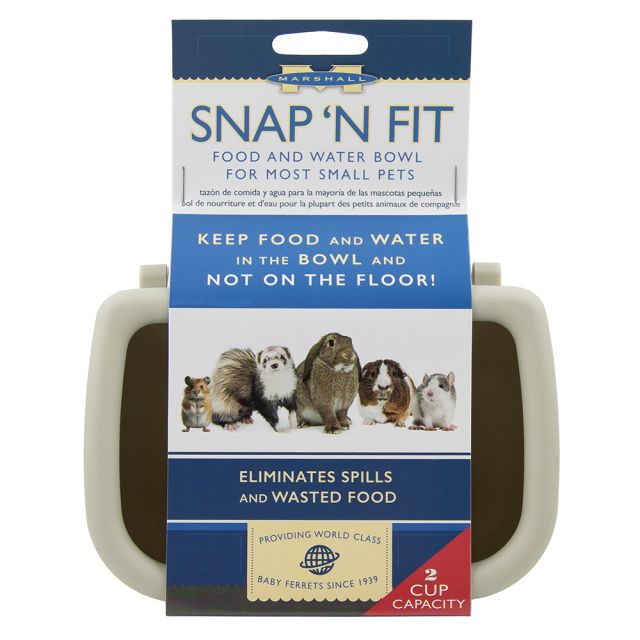 Marshall Snap 'n Fit Food & Water Bowl For Most Small Pets Marshall Snap 'n Fit Food & Water Bowl For Most Small Pets
